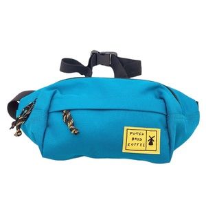 Dutch Bros Blue Fanny Pack Belt Zipper Teal with Yellow Patch NEW DB Employee